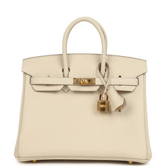 Hermes Birkin 25 Craie Togo Gold Hardware