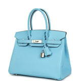Hermes Birkin 30 Bleu Celeste Epsom Palladium Hardware - Thumbnail View 5
