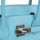 Hermes Birkin 30 Bleu Celeste Epsom Palladium Hardware - Thumbnail View 7