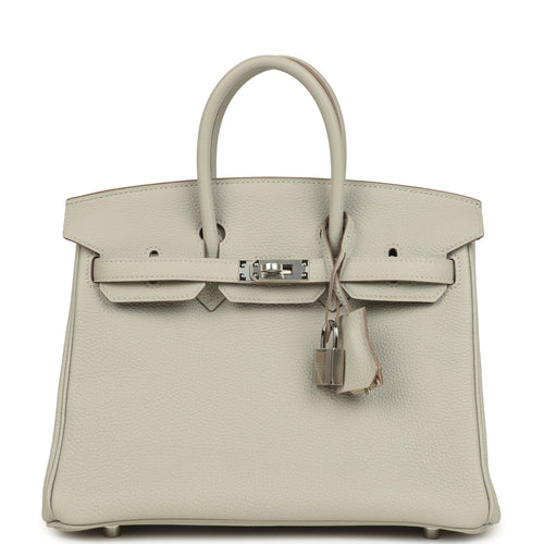 Hermes Birkin 25 Gris Perle Verso Togo Gold Hardware