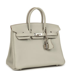 Hermes Birkin 25 Gris Perle Verso Togo Gold Hardware