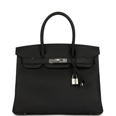 Hermes Birkin 30 Black Togo Palladium Hardware
