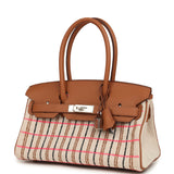 Hermes Shoulder Birkin Light 29 Multicolor Toile and Gold Swift Palladium Hardware - Thumbnail View 5