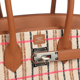 Hermes Shoulder Birkin Light 29 Multicolor Toile and Gold Swift Palladium Hardware - Thumbnail View 7