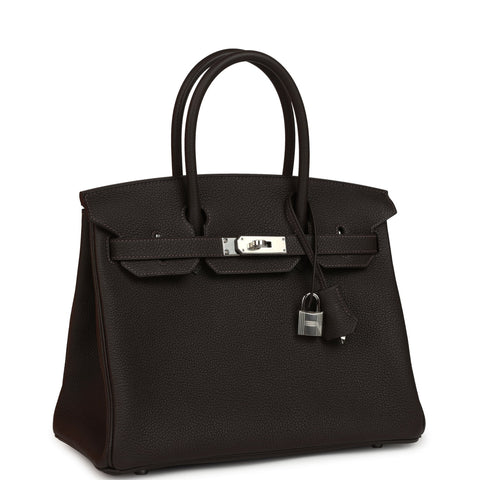Hermes Birkin 30 Bai Brun Togo Palladium Hardware