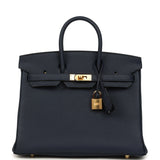 Hermes Birkin 25 Bleu Abysse Togo Gold Hardware - Thumbnail View 1