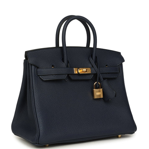 Hermes Birkin 25 Bleu Abysse Togo Gold Hardware