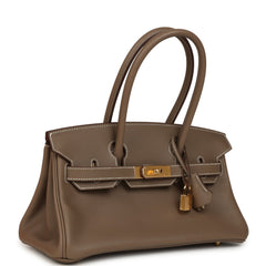 Hermes Shoulder Birkin Light 29 Etoupe Evercolor Gold Hardware