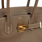 Hermes Shoulder Birkin Light 29 Etoupe Evercolor Gold Hardware - Thumbnail View 7