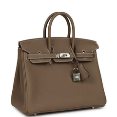 Hermes Birkin 25 Etoupe Togo Palladium Hardware