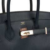 Hermes Birkin 30 Bleu Indigo Epsom Rose Gold Hardware - Thumbnail View 7