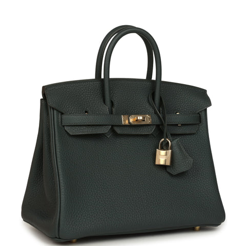 Hermes Birkin 25 Vert Mangrove Togo Permabrass Hardware