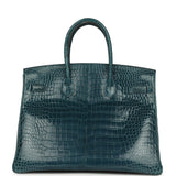 Pre-owned Hermes Birkin 35 Colvert Shiny Porosus Crocodile Gold Hardware - Thumbnail View 4