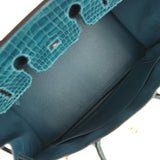Pre-owned Hermes Birkin 35 Colvert Shiny Porosus Crocodile Gold Hardware - Thumbnail View 8