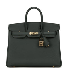 Hermes Birkin 25 Vert Mangrove Togo Permabrass Hardware