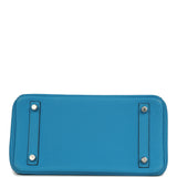 Pre-owned Hermes Birkin 25 Bleu Zanzibar Togo Palladium Hardware - Thumbnail View 6