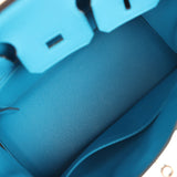 Pre-owned Hermes Birkin 25 Bleu Zanzibar Togo Palladium Hardware - Thumbnail View 8