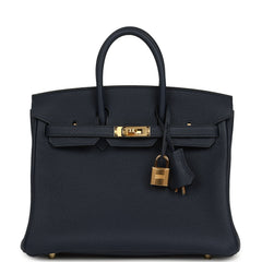 Hermes Birkin 25 Bleu Abysse Togo Gold Hardware
