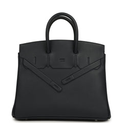 Pre-owned Hermes Birkin Shadow 25 Caban Swift Palladium Hardware