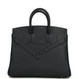 Pre-owned Hermes Birkin Shadow 25 Caban Swift Palladium Hardware - Thumbnail View 1