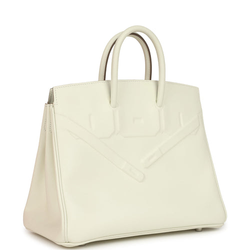Hermes Birkin Shadow 25 Mushroom Swift Palladium Hardware