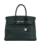 Pre-owned Hermes Birkin 30 Vert Cypress Chevre de Coromandel Palladium Hardware - Thumbnail View 1