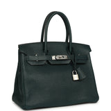 Pre-owned Hermes Birkin 30 Vert Cypress Chevre de Coromandel Palladium Hardware - Thumbnail View 2