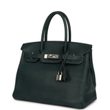 Pre-owned Hermes Birkin 30 Vert Cypress Chevre de Coromandel Palladium Hardware - Thumbnail View 5