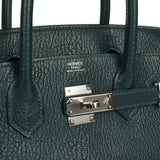 Pre-owned Hermes Birkin 30 Vert Cypress Chevre de Coromandel Palladium Hardware - Thumbnail View 7
