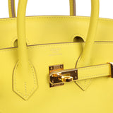 Pre-owned Hermes Birkin 25 Lime Swift Gold Hardware - Thumbnail View 7
