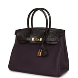 Pre-owned Hermes Birkin 30 Raisin Togo and Matte Alligator Touch Gold Hardware - Thumbnail View 5