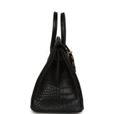 Hermes Birkin 25 Black Matte Alligator Gold Hardware - Thumbnail View 3