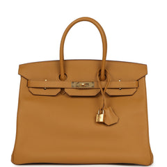 Pre-owned Hermes Birkin 35 Sesame Epsom Gold Hardware