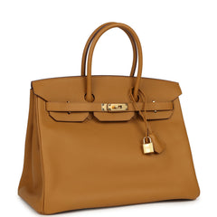 Pre-owned Hermes Birkin 35 Sesame Epsom Gold Hardware