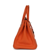 Pre-owned Hermes Birkin 35 Orange Togo Palladium Hardware - Thumbnail View 3