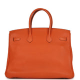 Pre-owned Hermes Birkin 35 Orange Togo Palladium Hardware - Thumbnail View 4