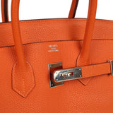 Pre-owned Hermes Birkin 35 Orange Togo Palladium Hardware - Thumbnail View 7