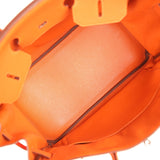 Pre-owned Hermes Birkin 35 Orange Togo Palladium Hardware - Thumbnail View 8