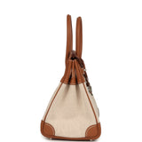 Hermes Birkin 30 Ecru Toile H Canvas and Gold Swift Palladium Hardware