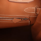 Hermes Birkin 30 Ecru Toile H Canvas and Gold Swift Palladium Hardware