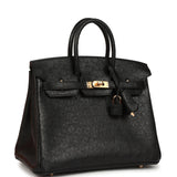 Hermes Birkin 25 Black Ostrich Rose Gold Hardware - Thumbnail View 2