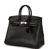 Hermes Birkin 25 Black Ostrich Rose Gold Hardware - Thumbnail View 5