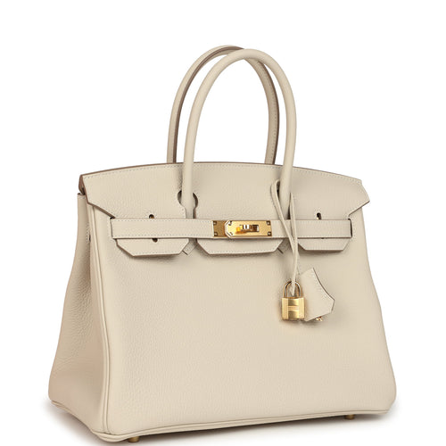 Hermes Birkin 30 Craie Togo Gold Hardware