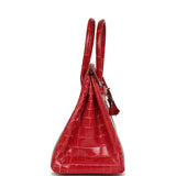 Pre-owned Hermes Birkin 30 Braise Shiny Niloticus Crocodile Palladium Hardware - Thumbnail View 3