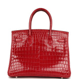 Pre-owned Hermes Birkin 30 Braise Shiny Niloticus Crocodile Palladium Hardware - Thumbnail View 4