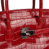 Pre-owned Hermes Birkin 30 Braise Shiny Niloticus Crocodile Palladium Hardware - Thumbnail View 7