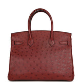 Pre-owned Hermes Birkin 30 Rouge H Ostrich Gold Hardware - Thumbnail View 4