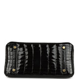 Hermes Birkin 25 Black Shiny Niloticus Crocodile Gold Hardware - Thumbnail View 6