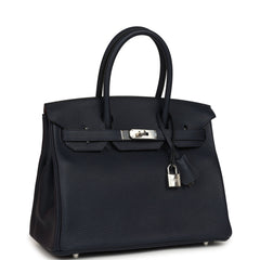 Hermes Birkin 30 Bleu Nuit Verso Togo Palladium Hardware