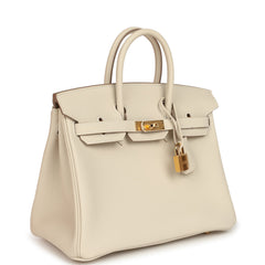 Hermes Birkin 25 Craie Togo Gold Hardware
